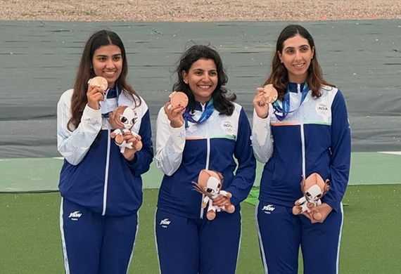 India Wins Historic Women's Skeet Bronze at Asian Games 2026 India Wins Historic Women's Skeet Bronze at Asian Games 2026